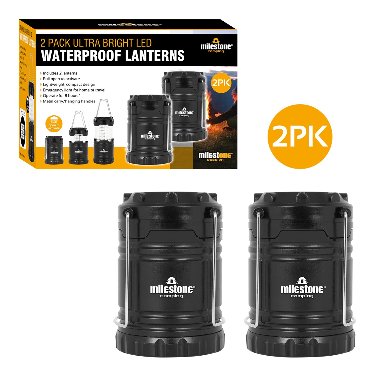 2PACK Ultra Bright LED Camping Lantern