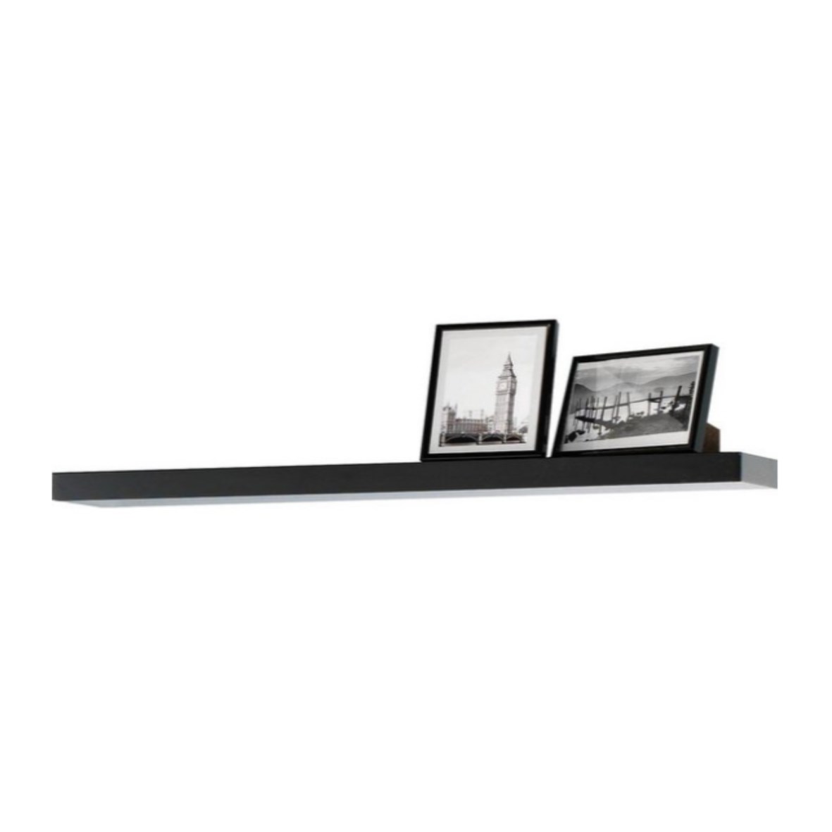 80cm Black High Gloss Floating Shelf
