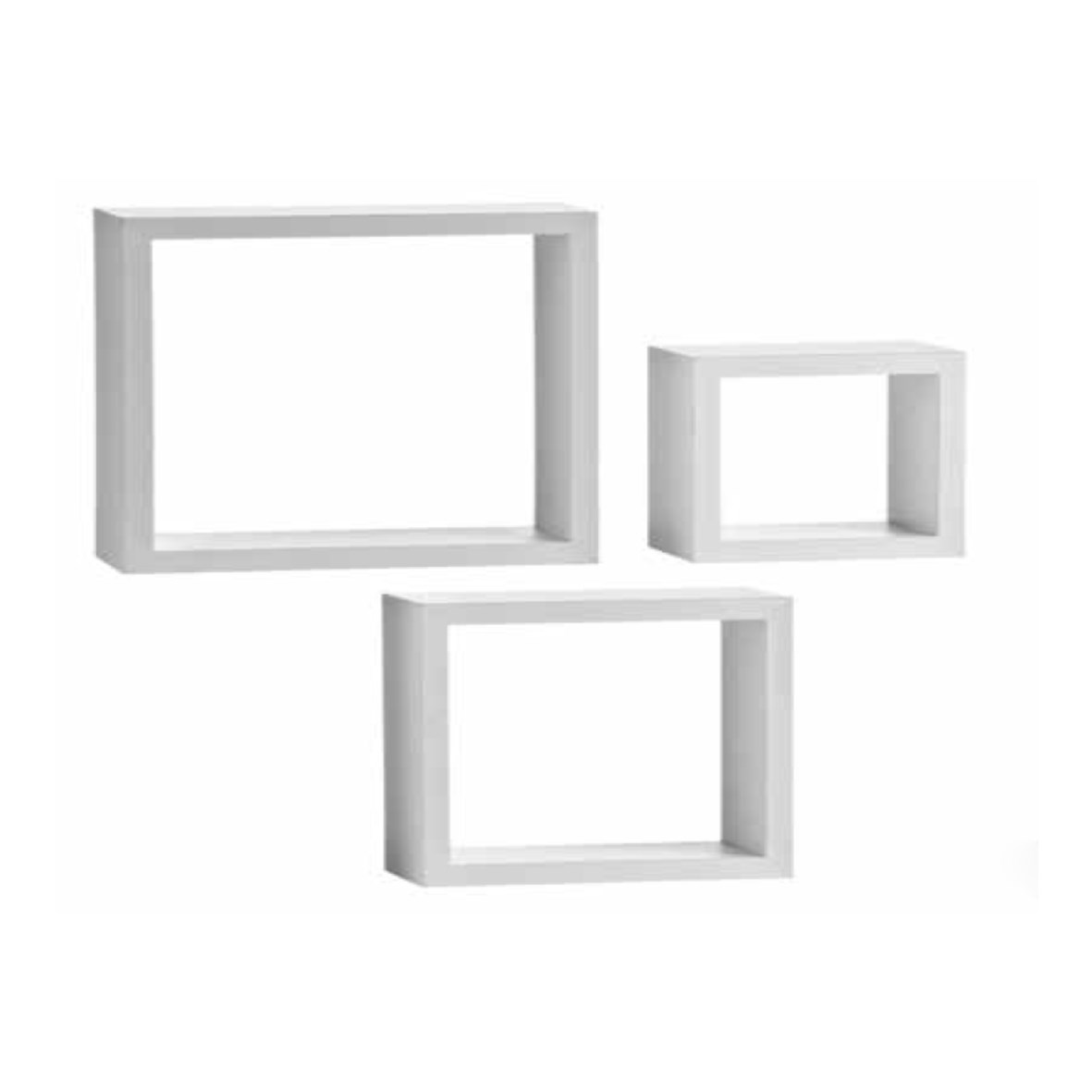 3pk White Floating Cube Shelves