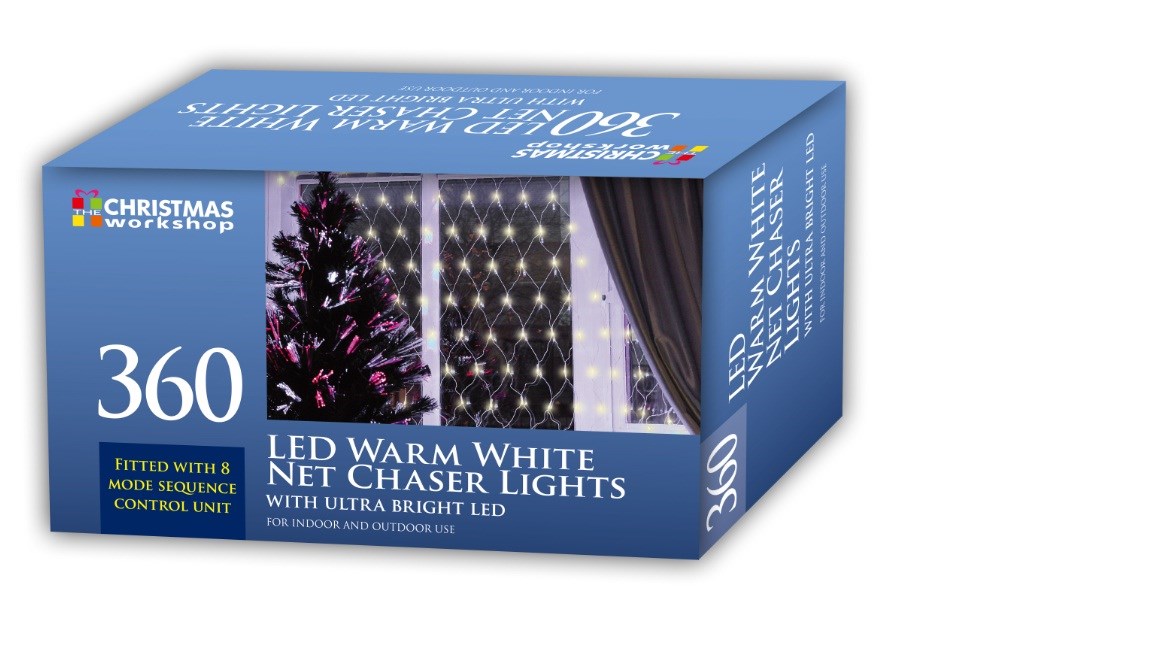360 LED Net Chaser Lights Warm White