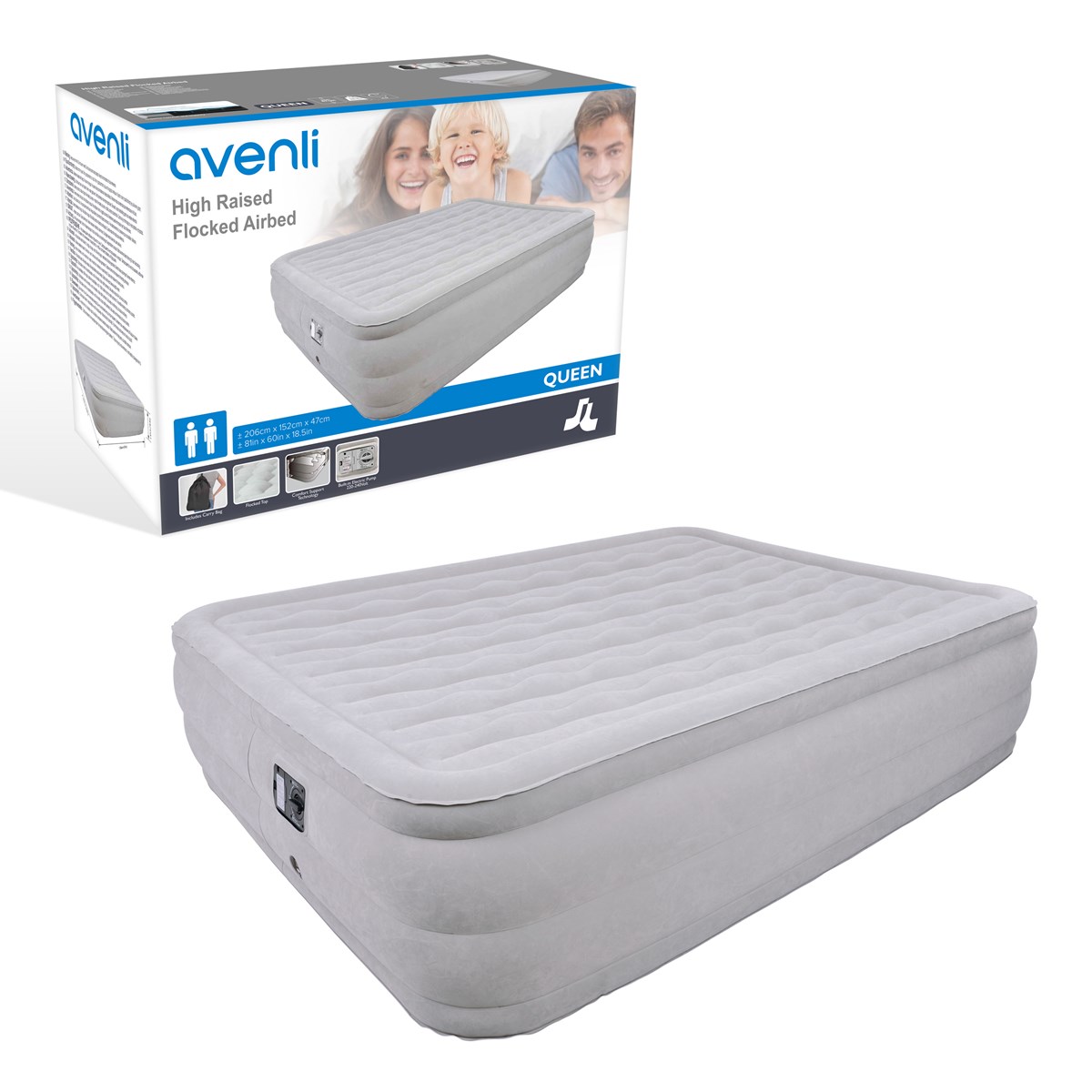 Deluxe High Raised Airbed with Builtin Pump