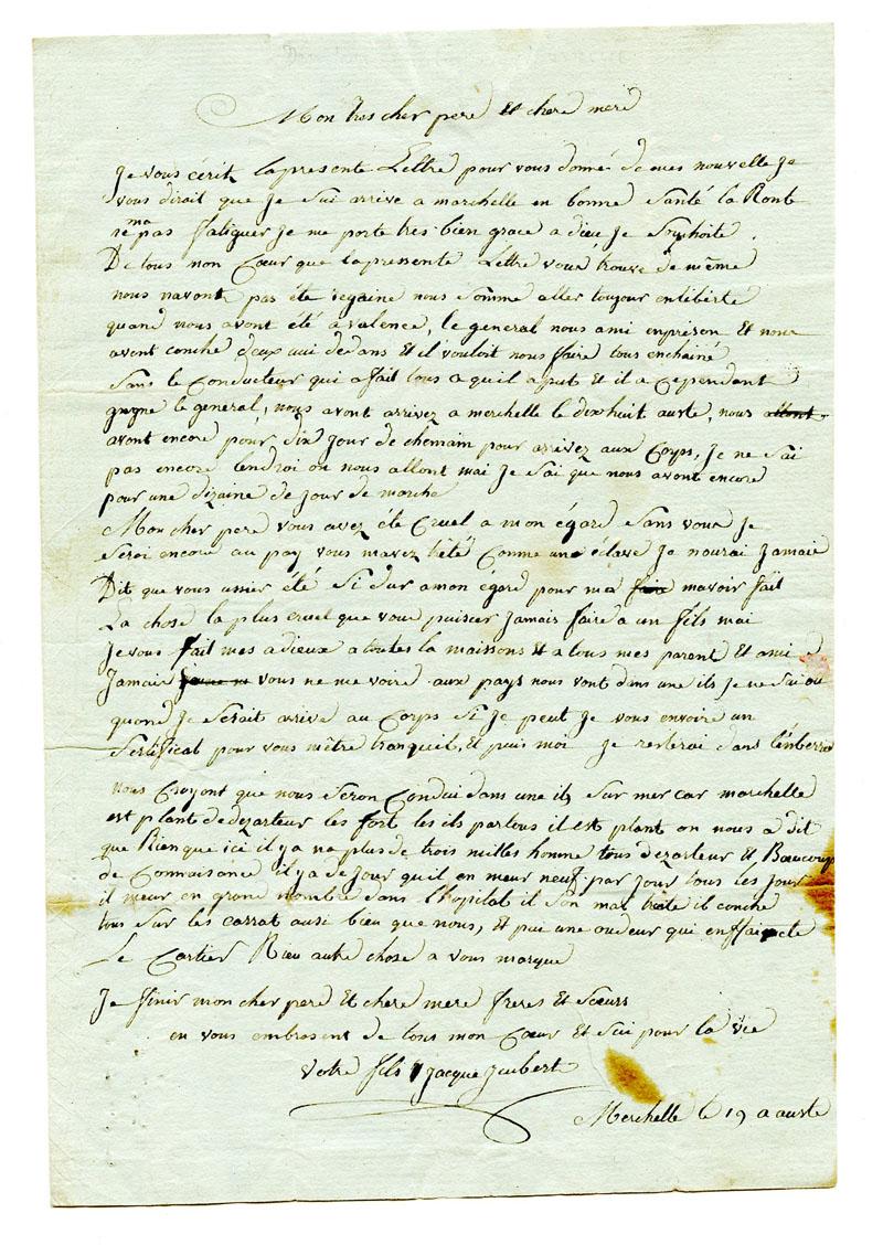 lettre d'un soldat à ses parents