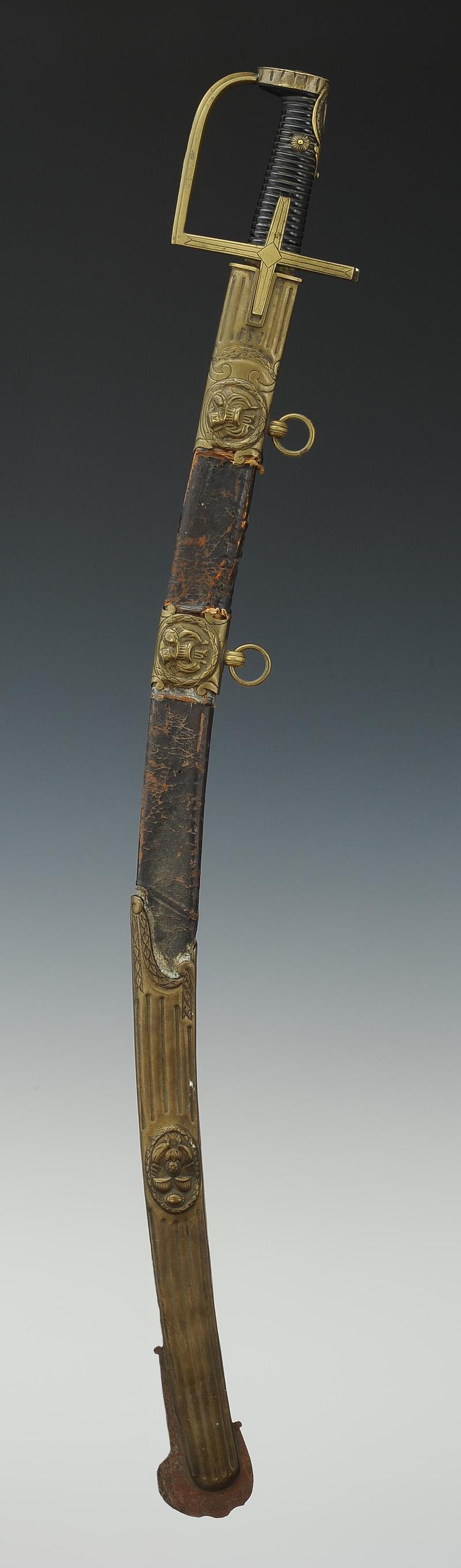 Garde Du Sabre Japonais 5 Lettres SABRE D'OFFICIER DU 6ème RÉGIMENT DE HUSSARDS, GARDE À L'ALLEMANDE