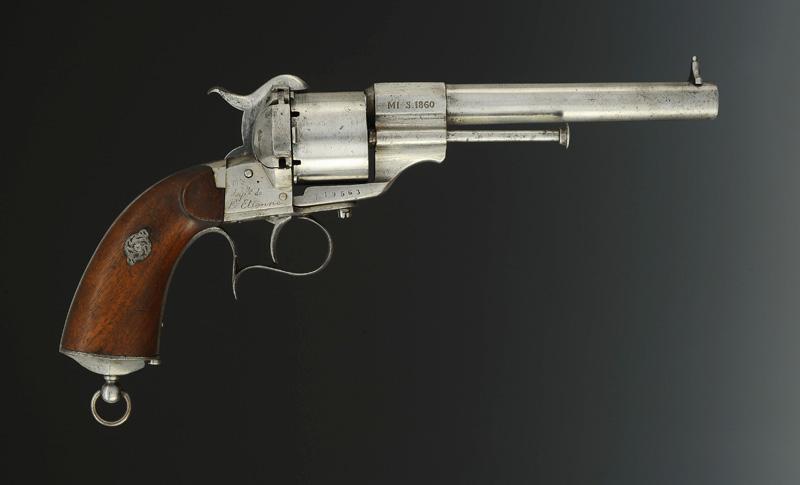 REVOLVER LEFAUCHEUX D'OFFICIER, modèle 1858, Second Empire.