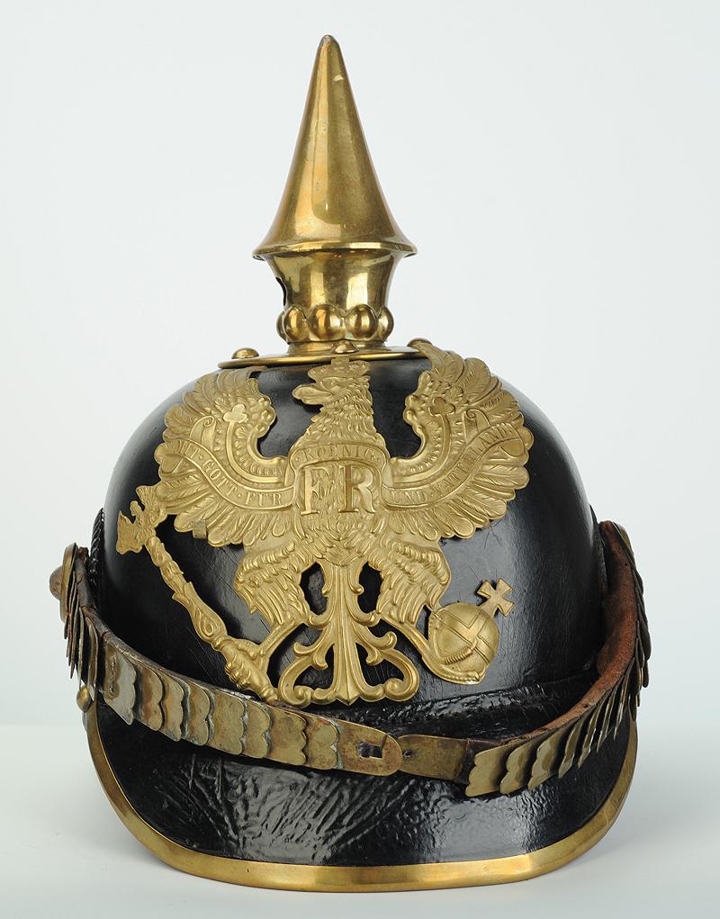 CASQUE À POINTE TROUPE DE L'INFANTERIE PRUSSIENNE DU '6 Pommerisches Inf.Regt.
