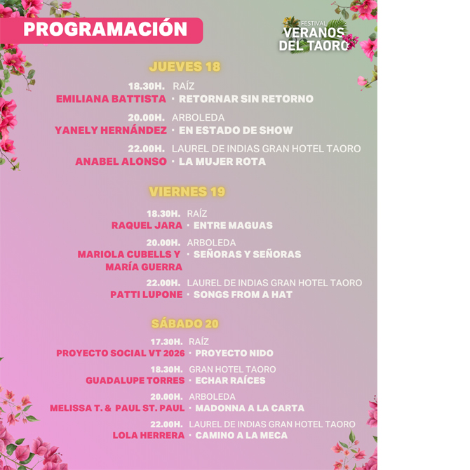 programa veranos del taoro 2026 tenerife