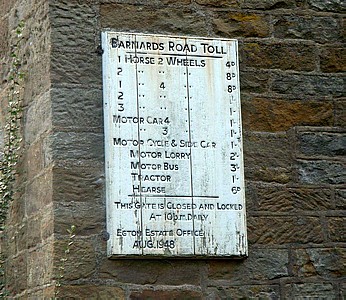 Sign at the old tollhouse