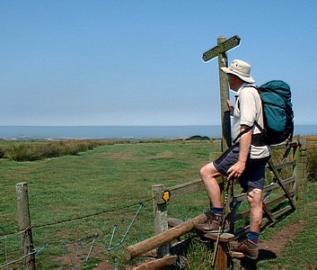 Phil climbing towards the sea