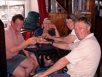 Celebrating at the end of the walk