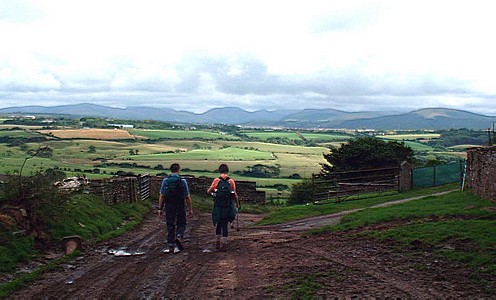 The Lake District ahead near Bell House