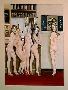 Painting in the gents at the King's Head