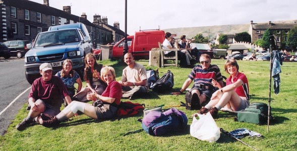 The Coast to Coasters on the green at Reeth