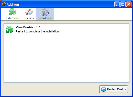 Add-ons dialogue box