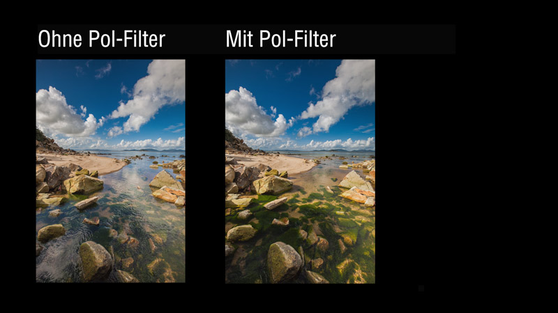 Ohne Polfilter und mit Polfilter - Vergleich mit Benro