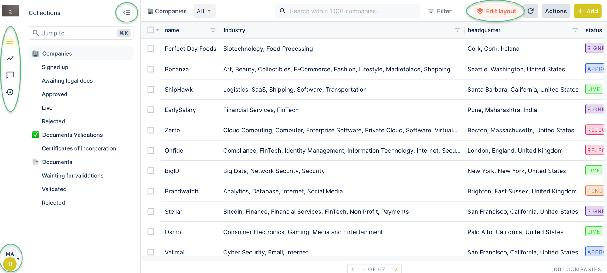 The new Forest Admin UI in the data section.