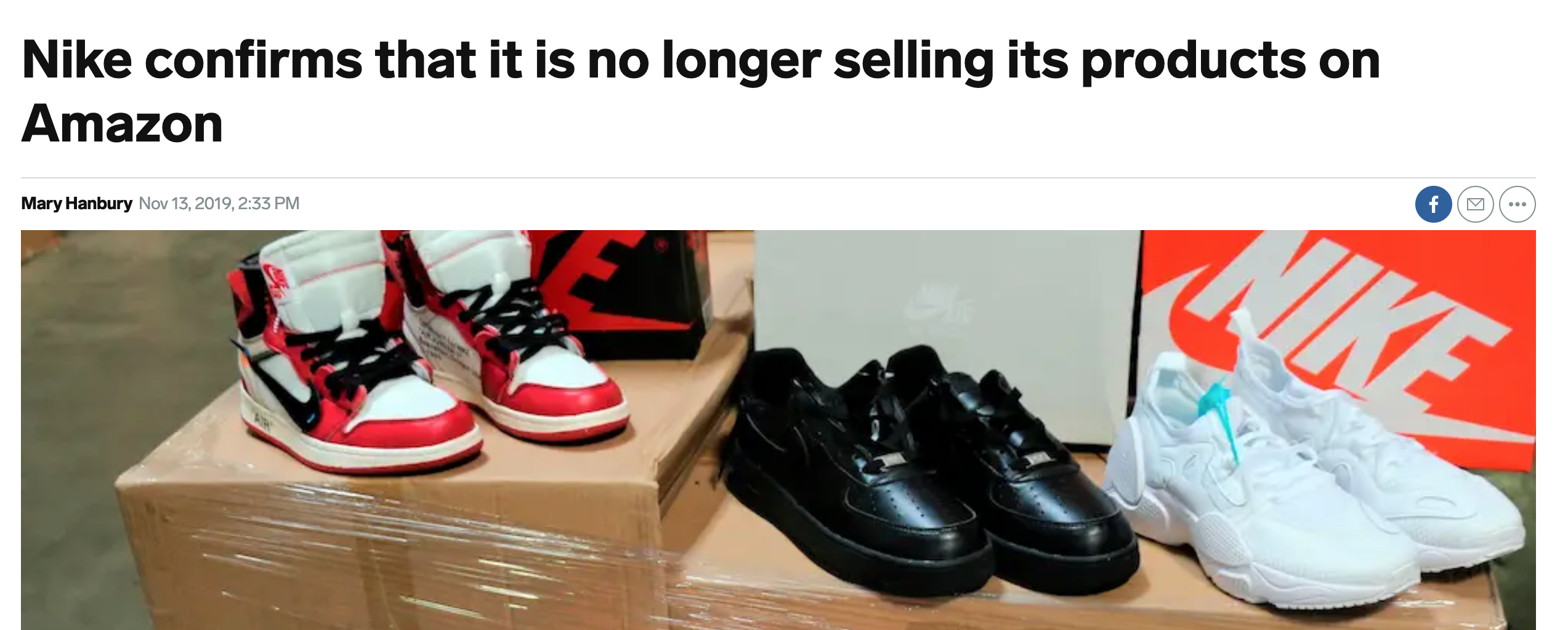 nike not selling on amazon