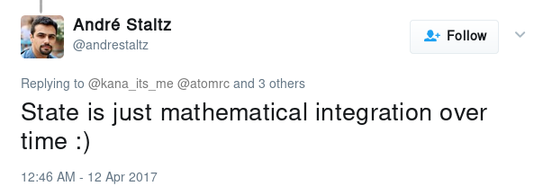 state as integration of time