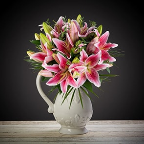 Gorgeous pink lily bouquet perfect for any occasion. This bouquet will surely delight and put a smile on their face. Order this lily bouquet for same-day delivery in Dublin and next day delivery to anywhere in Ireland.