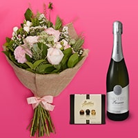 Bloom Magic - Flower Delivery Ireland - You can't go wrong with the Sweet Santa Barbara bouquet. This flower bouquet is always one of our most popular arrangements. Featuring pink wild roses and tender blushes of scabiosa, this carefully hand-arranged bouquet has sweet and romantic feel.