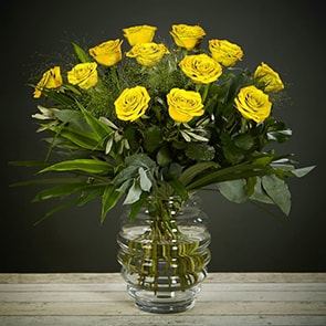 Bloom Magic - Flower Delivery Ireland - What’s more special than receiving the classic gift of one dozen luxurious yellow roses? Long stemmed Grade A yelow roses, expertly hand-tied and giftwrapped to make sure that someone special feels amazing. These flowers delivered would brighten up any home. Available for same day delivery Dublin and next day delivery nationwide.