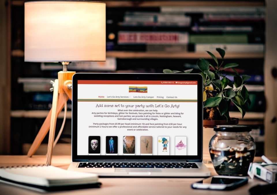 Arty Party website! design