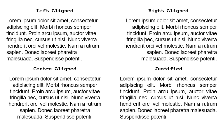 typography alignment
