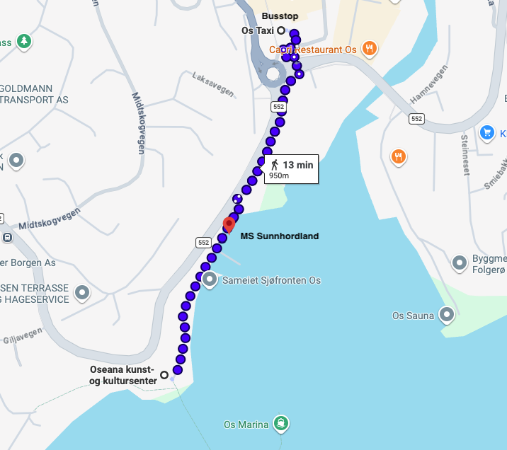 Map busstop to Oseana