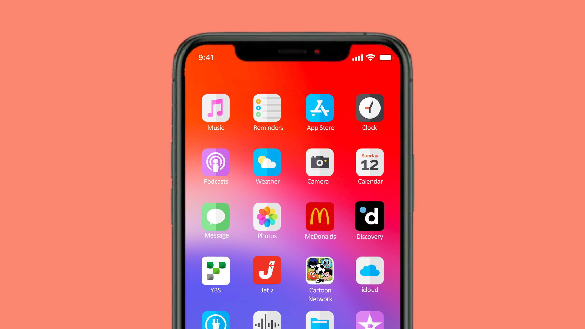 iPhone screen with apps