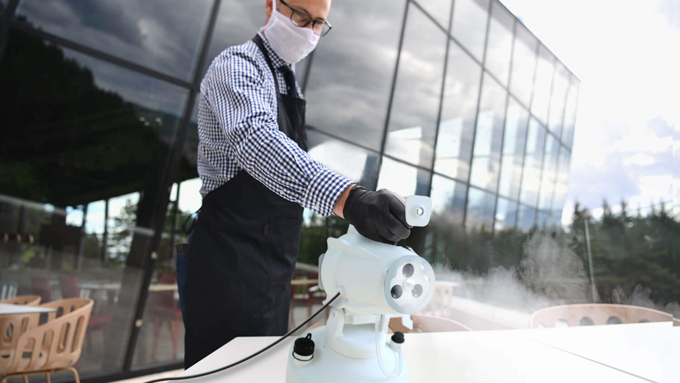 Man using a fogger