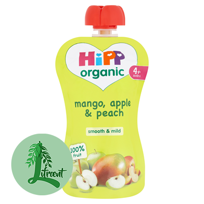 HIPP belgur mangó, epli og ferskjur 100 g