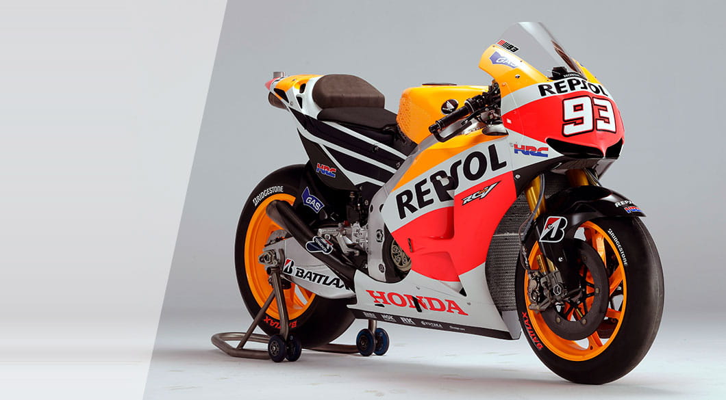 Marc Márquez sobre su motocicleta Honda RC213 Honda RC213