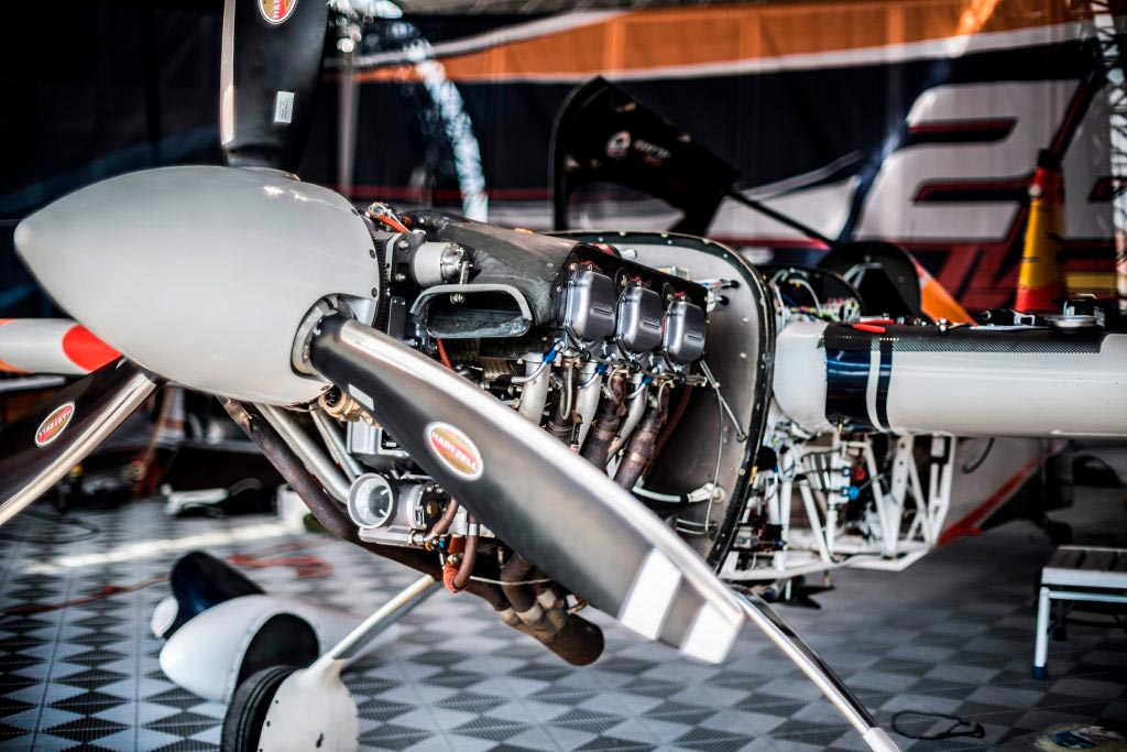 Detalle de la hélice y motor del Edge 540