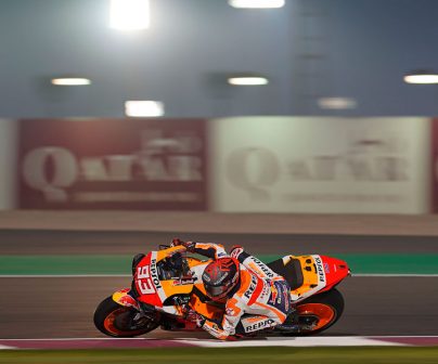 Marc Márquez rodando con la Honda en Catar