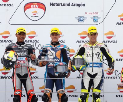 Podio del FIM CEV Repsol en MotorLand Aragón