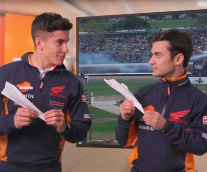 Dani Pedrosa y Marc Márquez animan a Juan Velarde