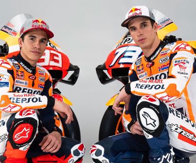 Marc and Álex Márquez Repsol Honda team pilots with their RC213V´s