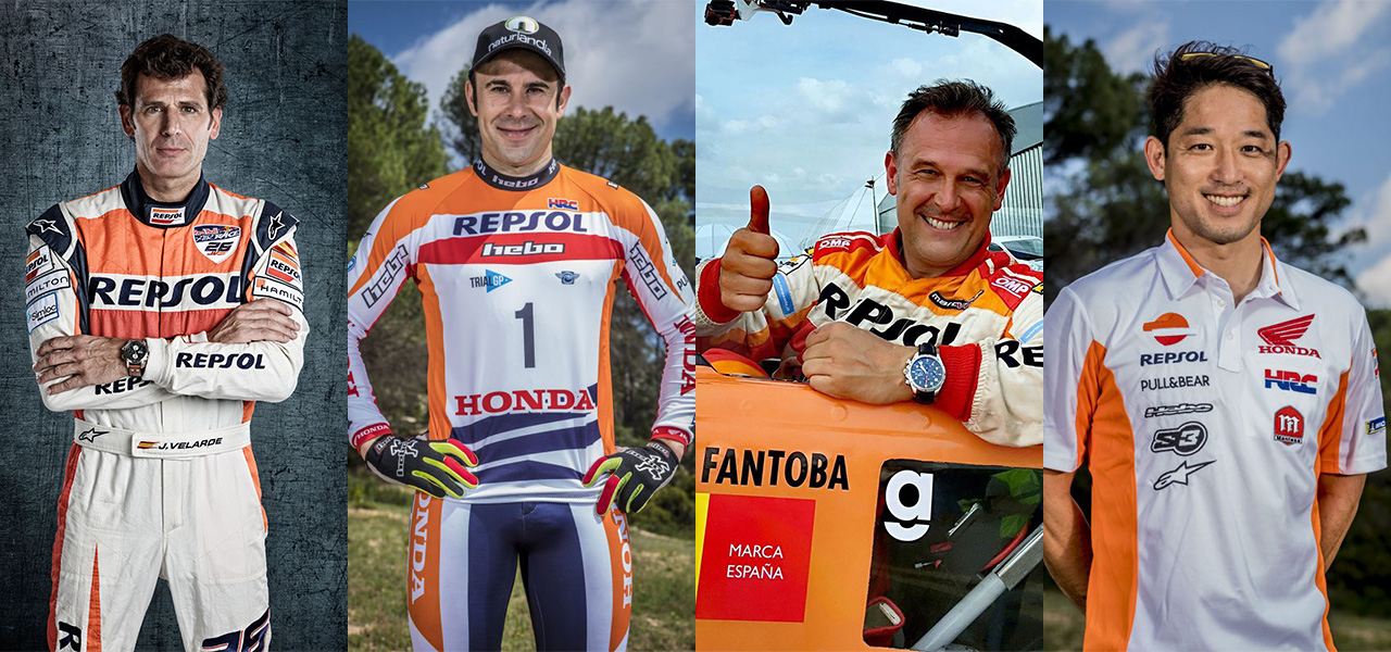 team_repsol Juan Velarde, Toni Bou, Cástor Fantoba y Takahisa Fujinami