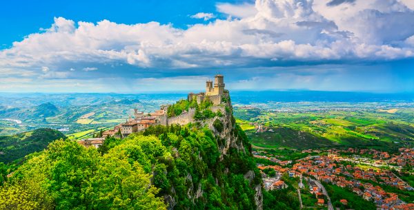 San,Marino,Republic,,Medieval,Guaita,First,Tower,On,A,Rocky