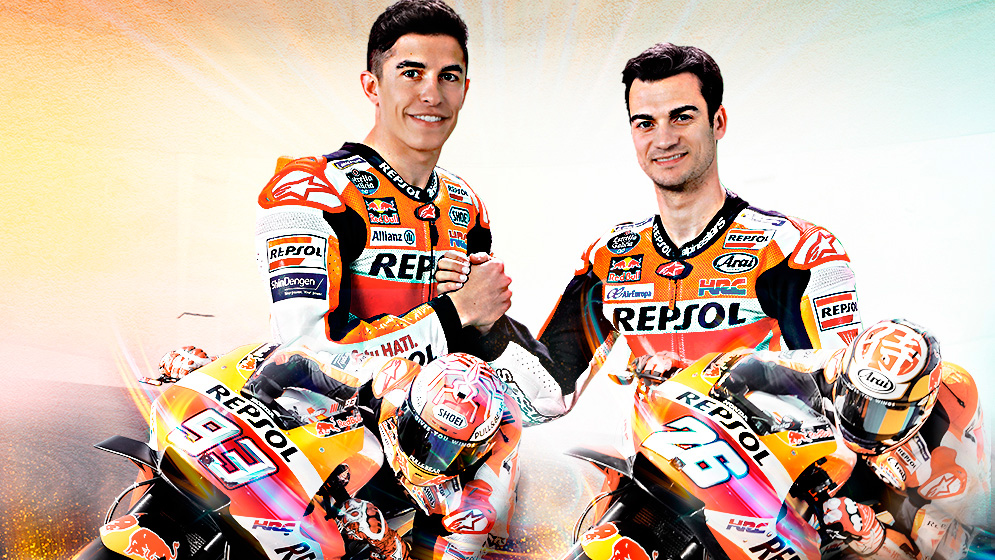 Wallpaper de Marc y Dani como compañeros de equipo Fondo de Pantalla de Marc Márquez y Dani Pedrosa