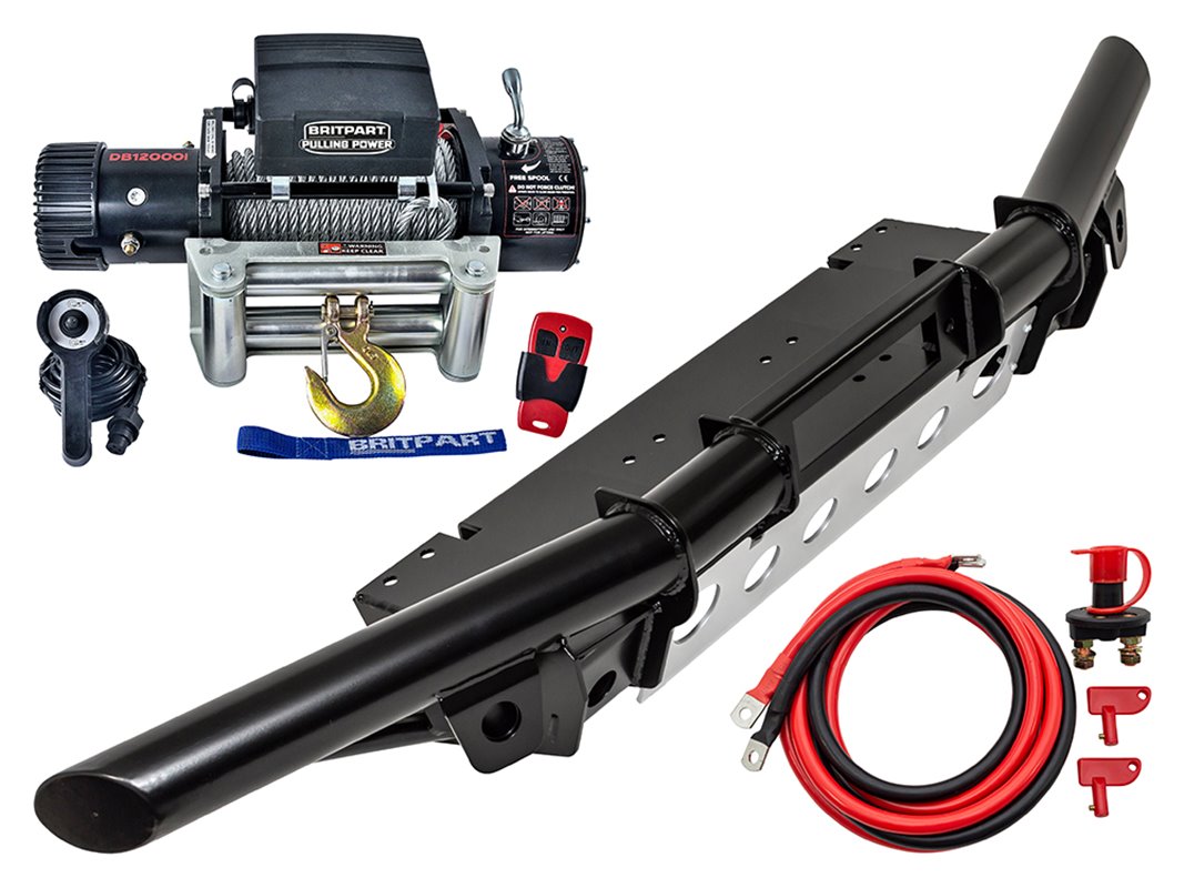 Tubular Bumper Kit (Defender Air Con Steel Cable) Britpart