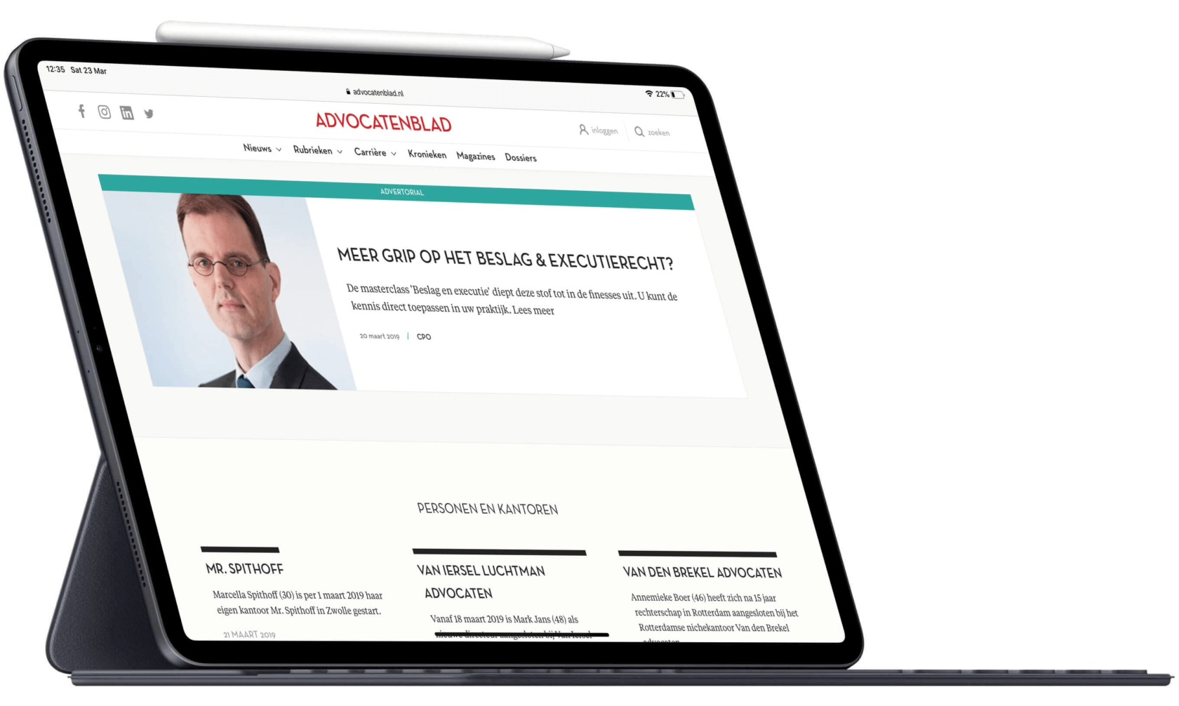 Een Advocatenblad-advertorial