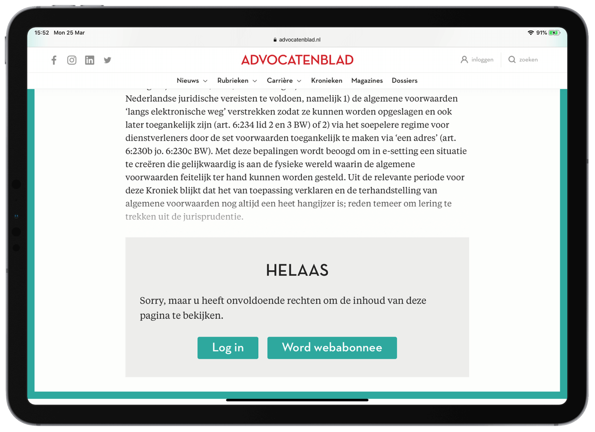 Paywall Advocatenblad