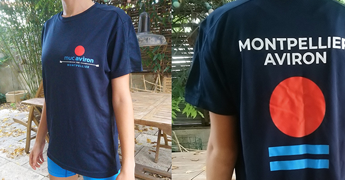 T-shirt bleu manches courtes