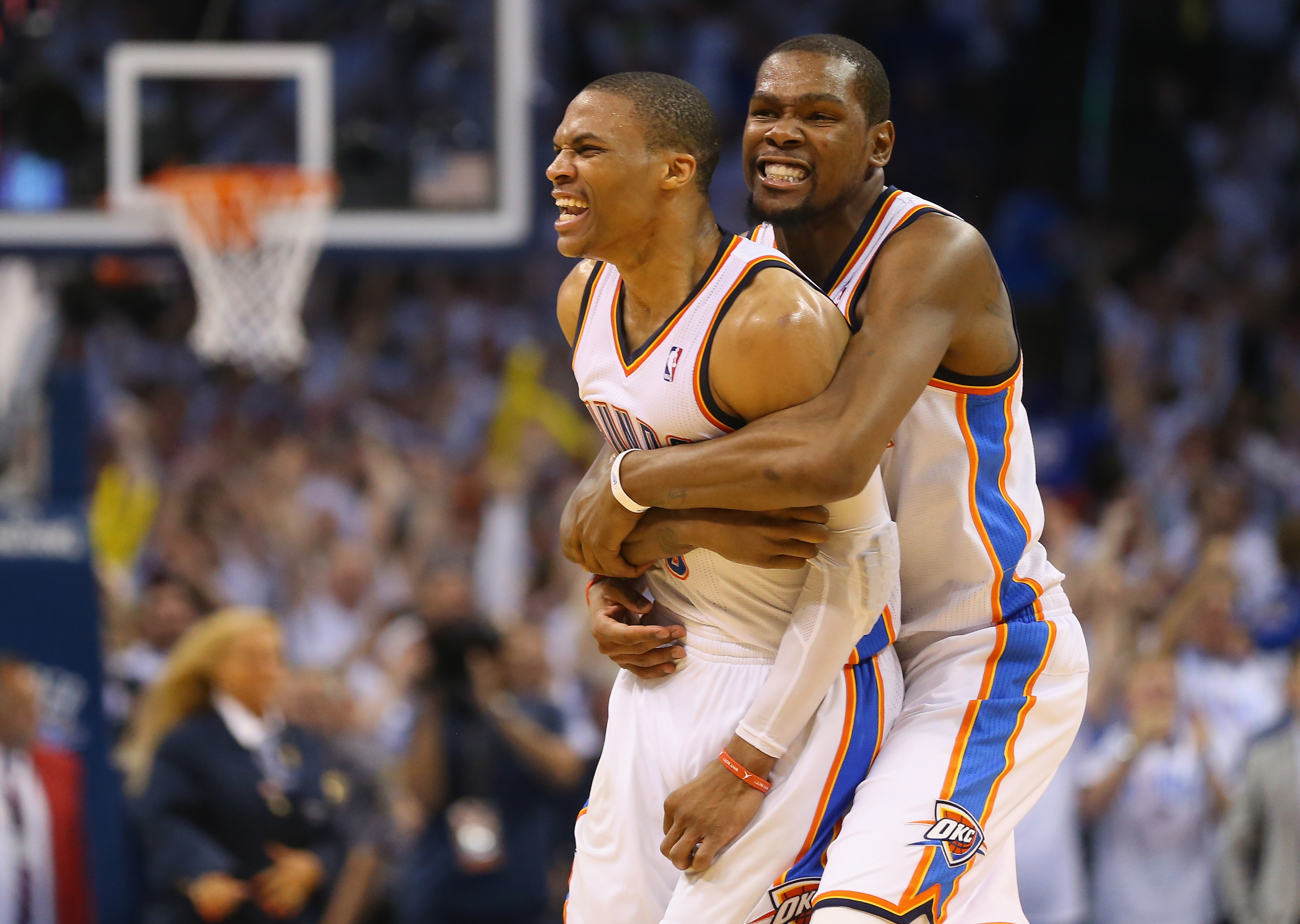 Westbrook e Durant, stelle degli Oklahoma City Thunder (forse all'ultima stagione insieme)