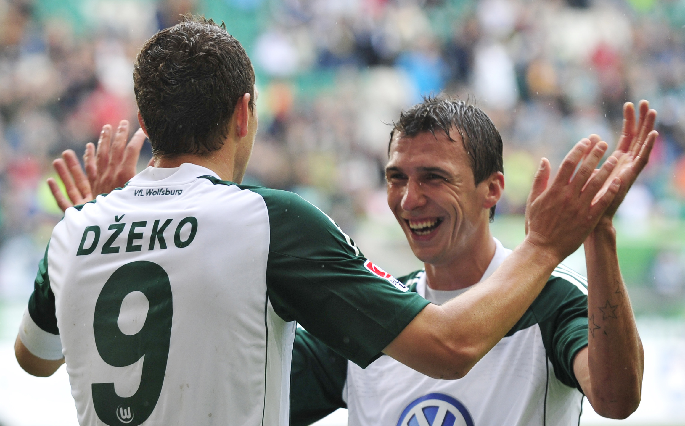 Dzeko e Mandzukic ai tempi del Wolfsburg