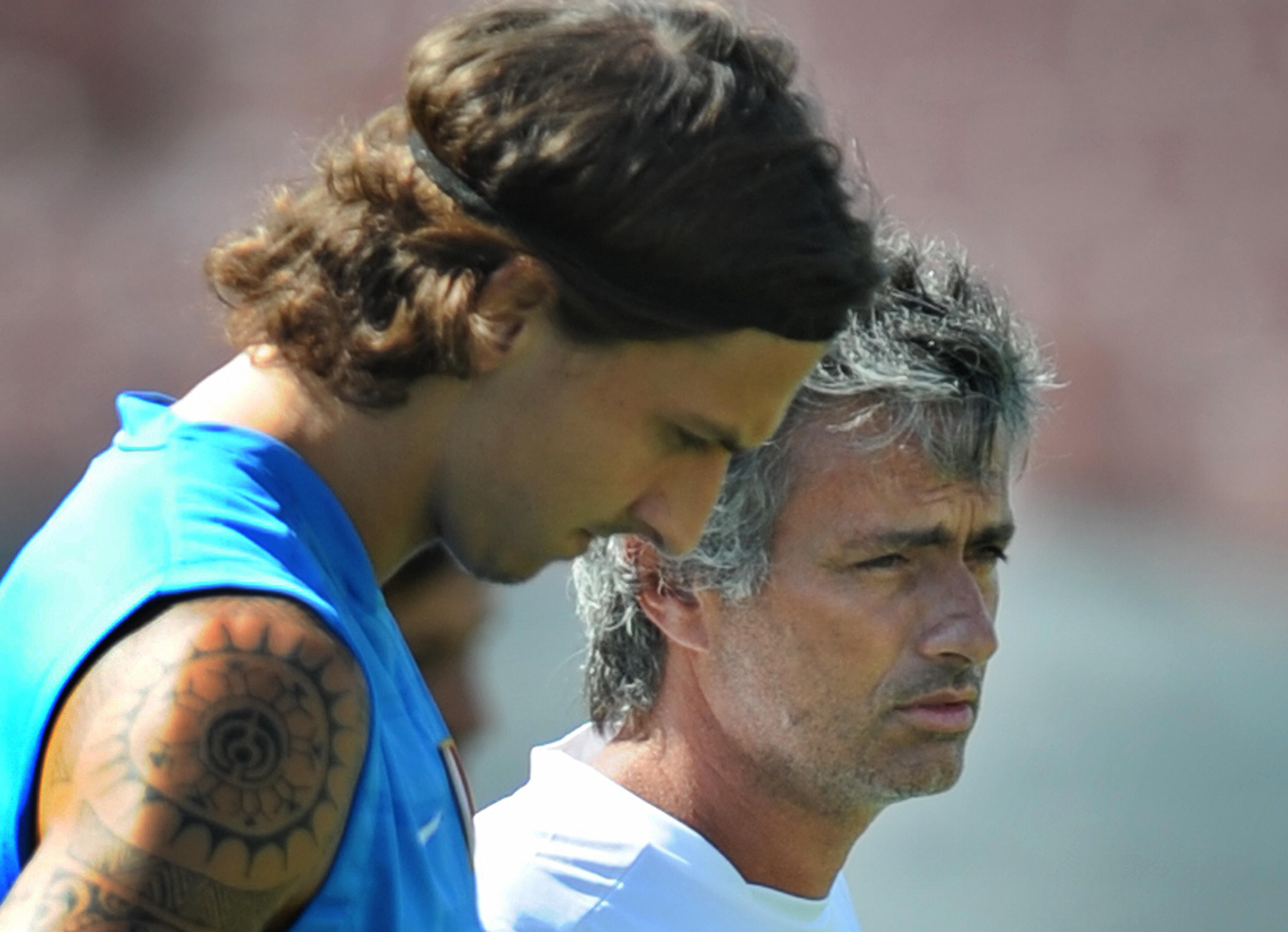 Zlatan Ibrahimovic e José Mourinho nella loro unica stagione insieme, all'Inter