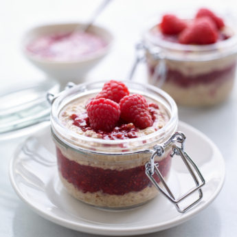 Overnight Oats with Raspberry Chia Jam