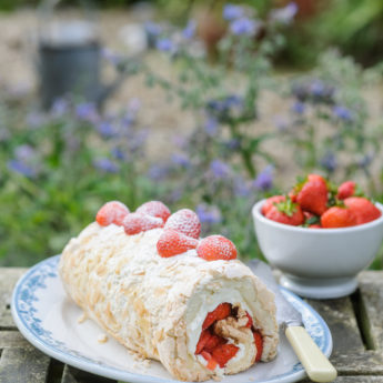 Strawberry Meringue Roulade