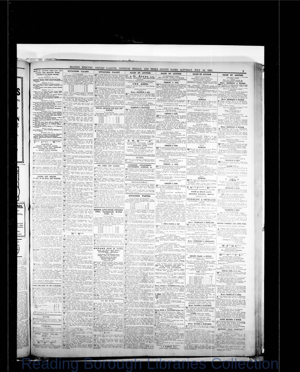 Reading Mercury Oxford Gazette Saturday, July 10, 1915. Pg 3 Reading Mercury Oxford Gazette Saturday, July 10, 1915. Pg 3
