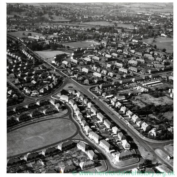 Holme Lacy Road, Hereford, aerial view, 1959 Herefordshire History